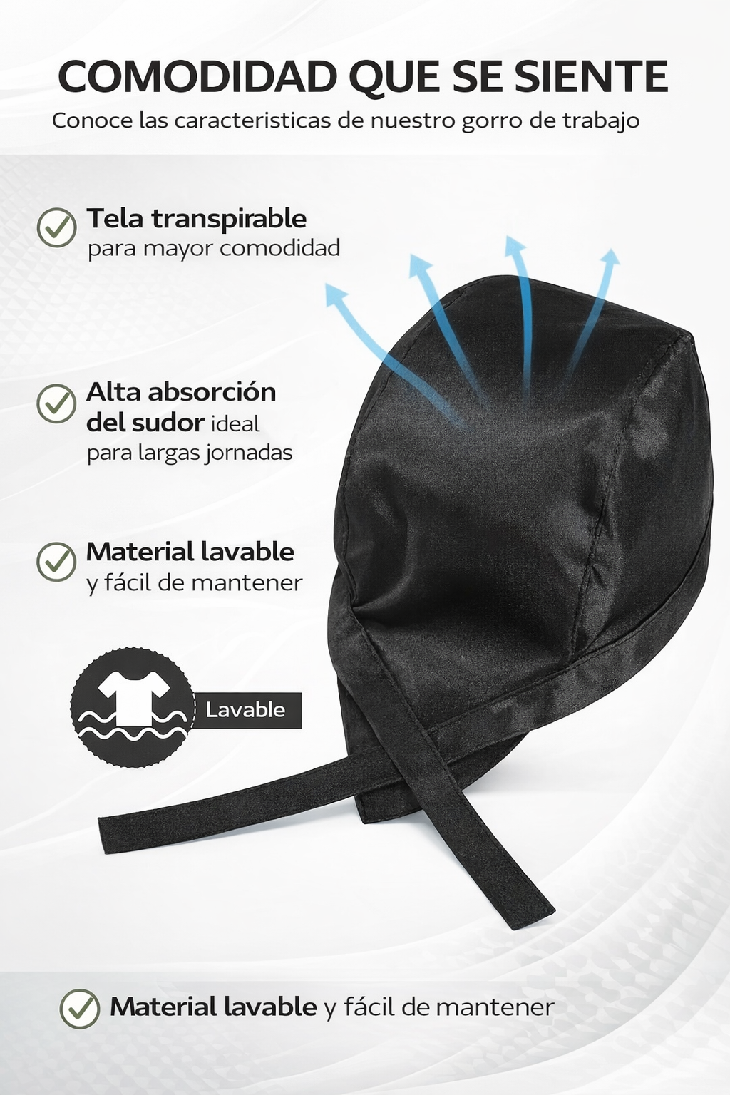 Gorro de Cocina Unisex Ajustable